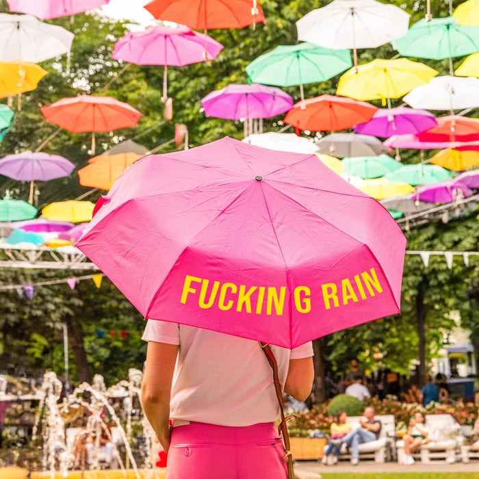 FISURA - Parapluie pliant rose FUCKING RAIN