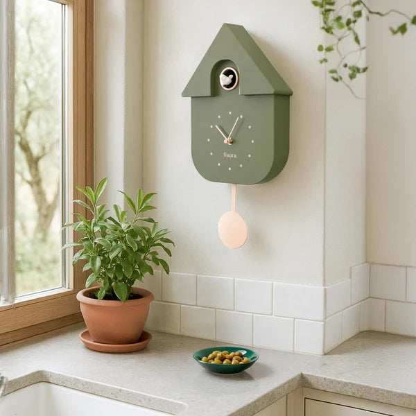 FISURA - Horloge CUCKOO Olive/Rose pâle
