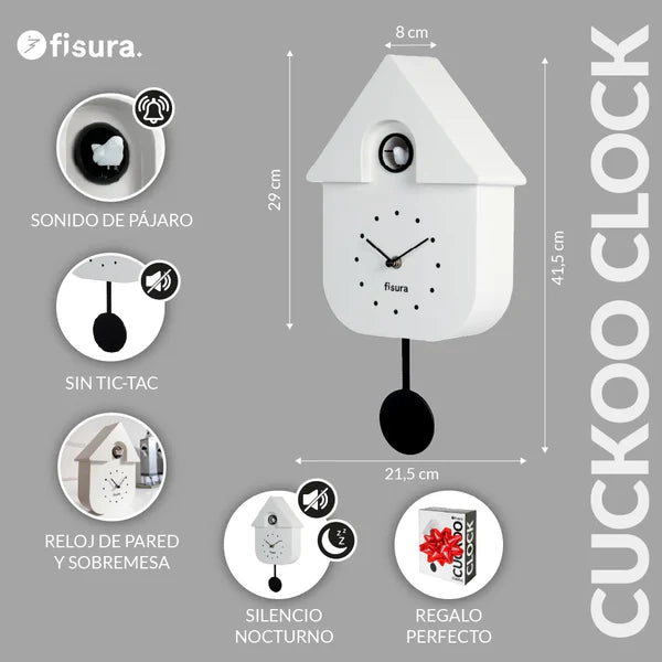 FISURA - Horloge CUCKOO Blanc