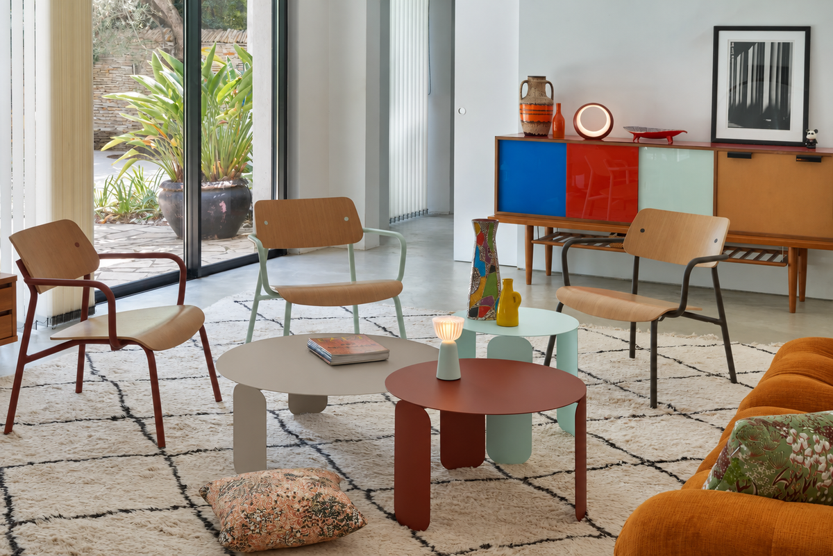 FERMOB - Table BEBOP Ø80cm Gris argile