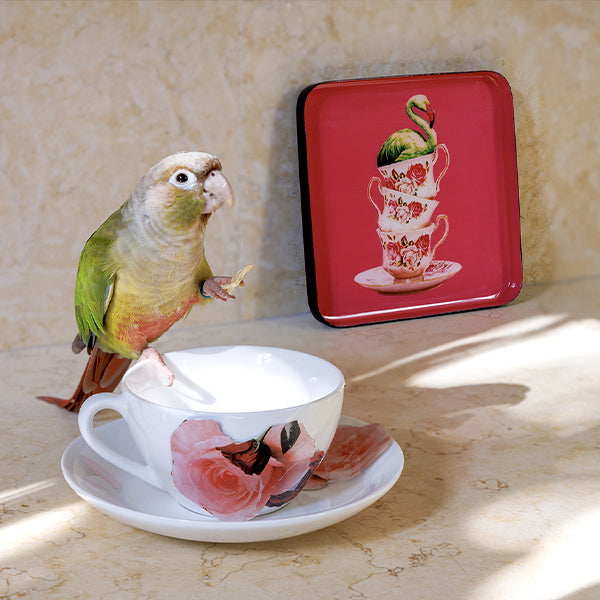 GANGZAI - Vide-Poche carré FLAMINGTEA