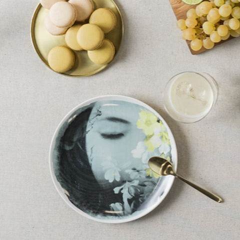 Ibride - Set de 4 assiettes en porcelaine 21cm - River