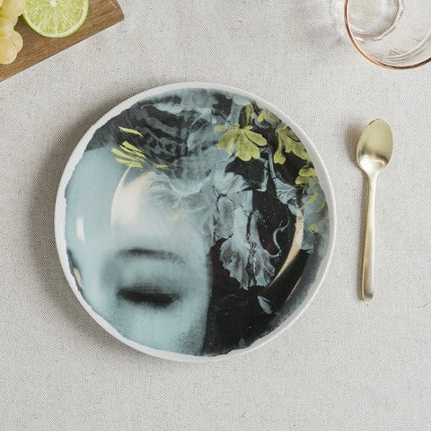 Ibride - Set de 4 assiettes en porcelaine 21cm - River