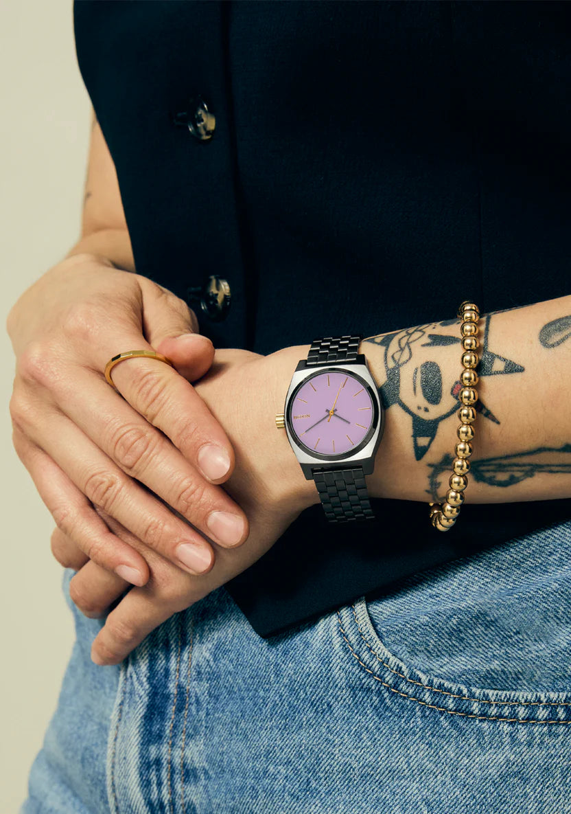 NIXON - Medium Time Teller - Gunmetal / Lavender / Gold