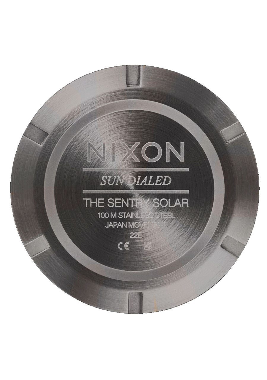 NIXON - Sentry Solar Leather - Gris métallisé