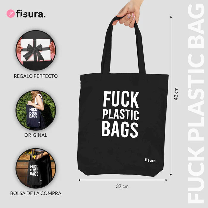 FISURA - Tote bag original “fuck plastic bag"