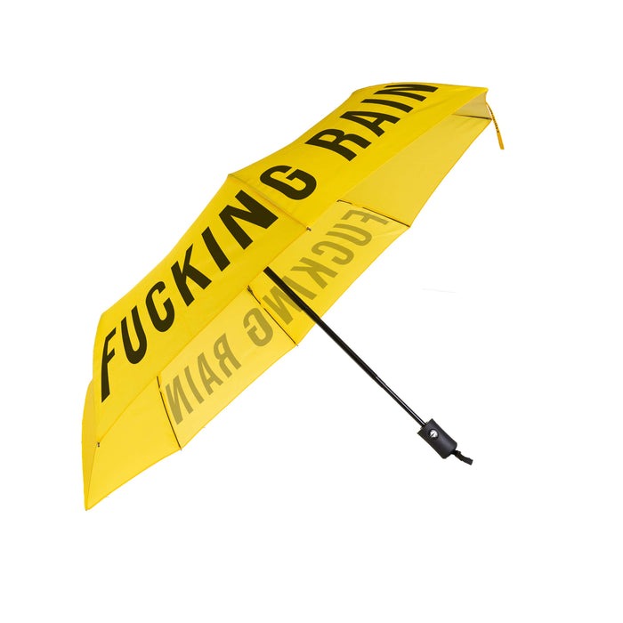 FISURA - Parapluie pliant jaune "Fucking Rain"