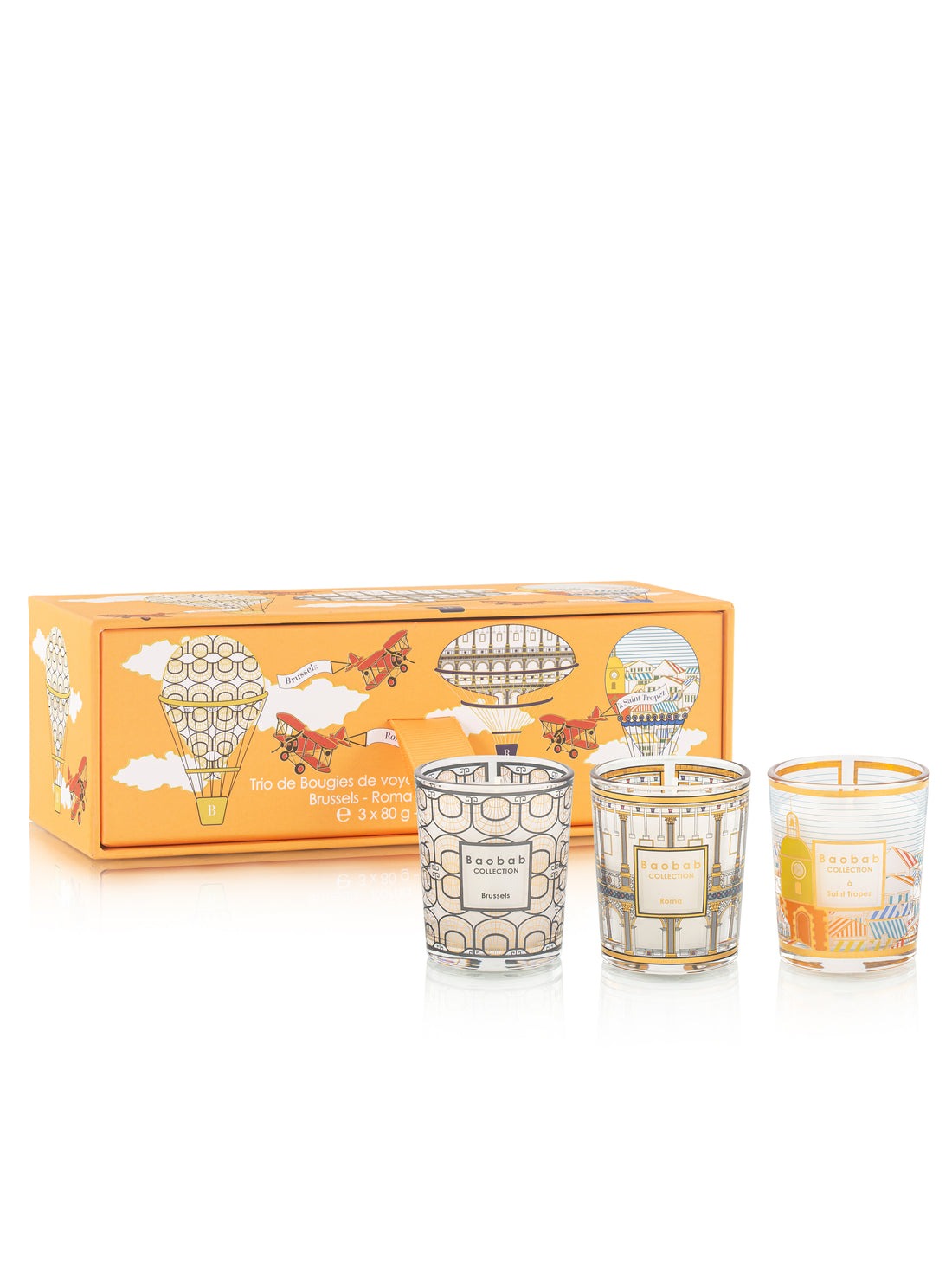 MY FIRST BAOBAB - TRIO TRAVEL CANDLES BRUSSELS-ROMA-SAINT TROPEZ