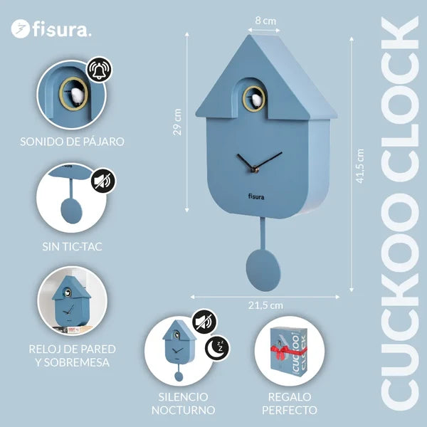 FISURA - Horloge CUCKOO Bleu