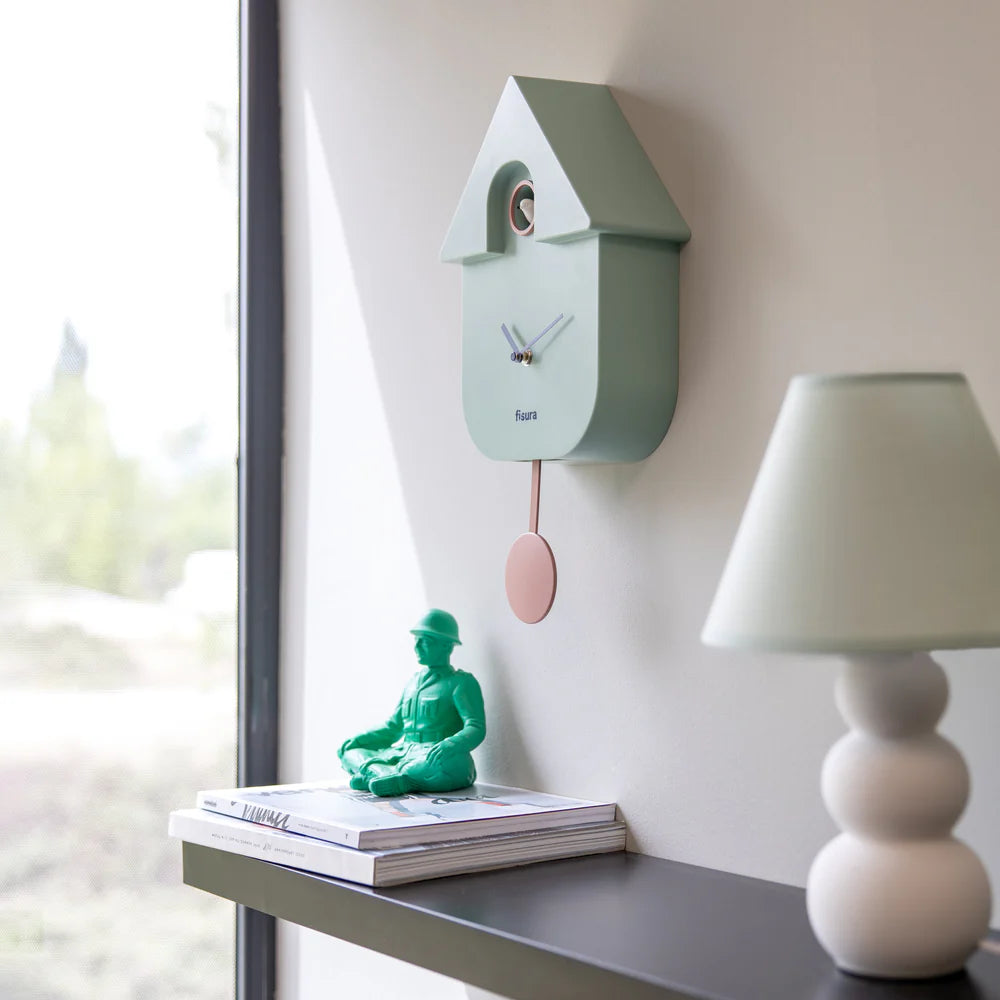 FISURA - Horloge CUCKOO Turquoise/Rose