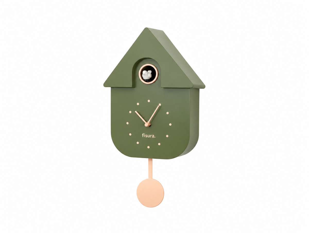 FISURA - Horloge CUCKOO Olive/Rose pâle