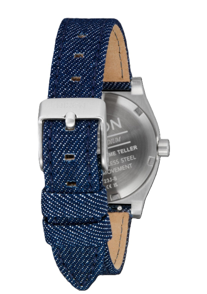 NIXON - Medium Time Teller Denim - Silver/Indigo/Denim