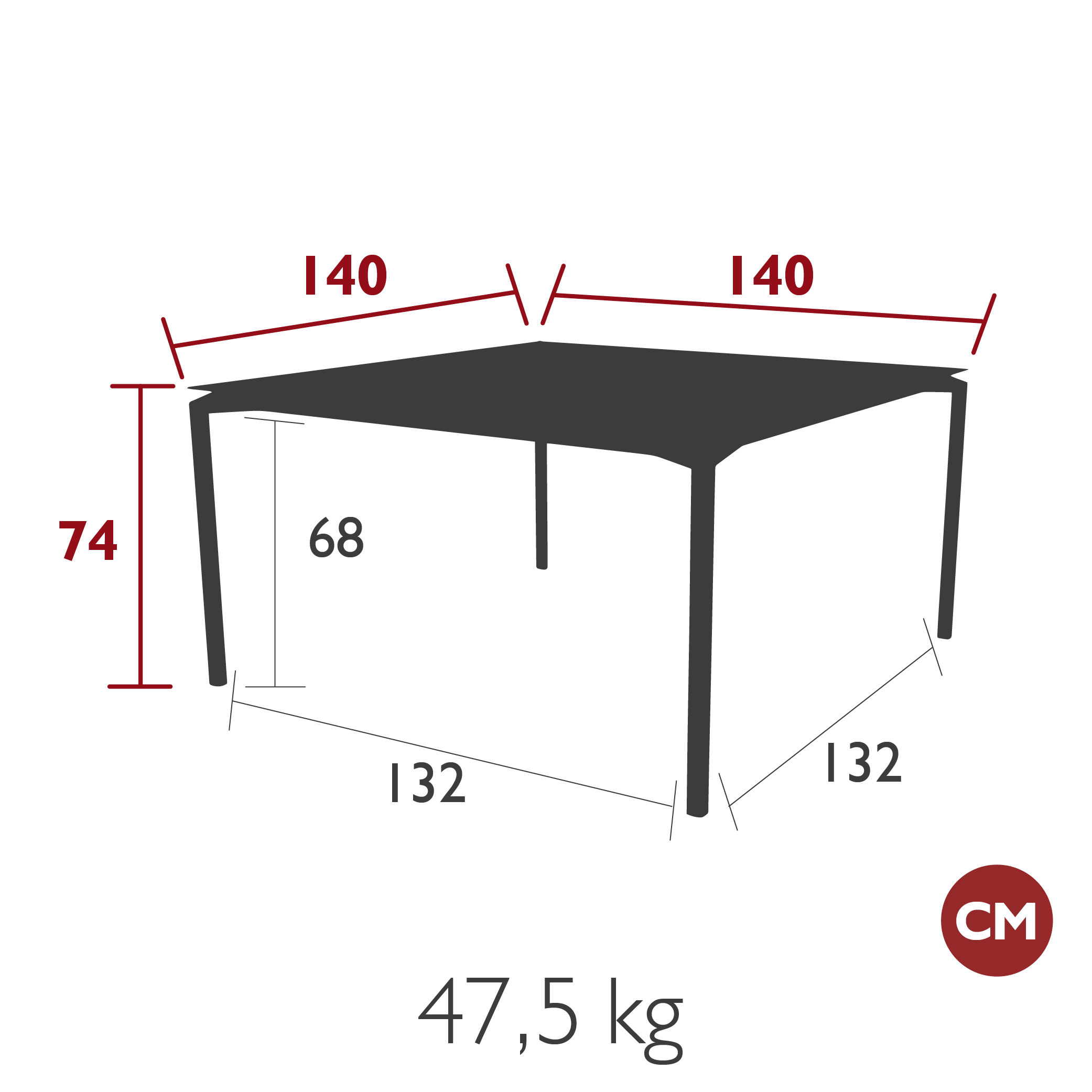 FERMOB - Table Calvi - 140x140cm