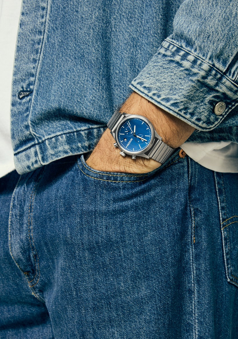 NIXON - Station Chrono - Silver / Indigo
