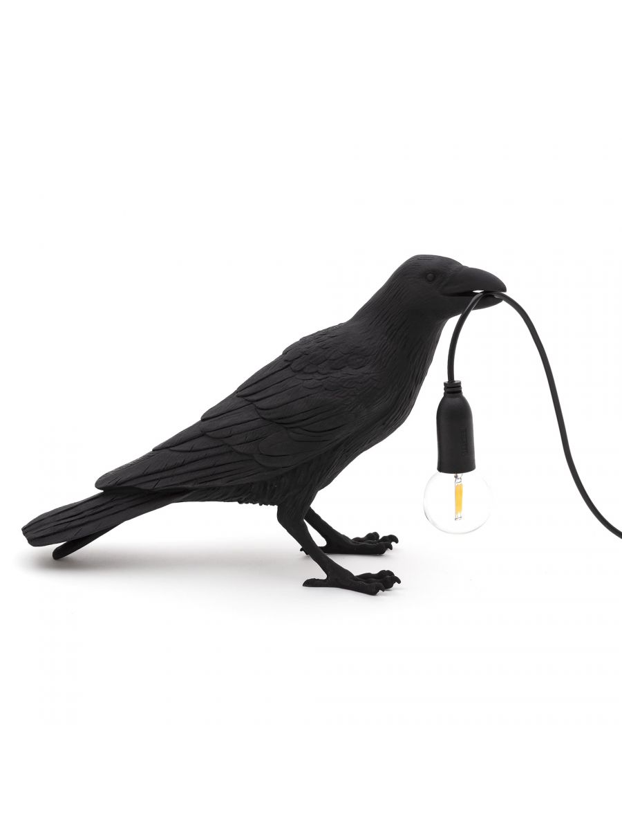 SELETTI - Bird Waiting - Lampe de table BLACK
